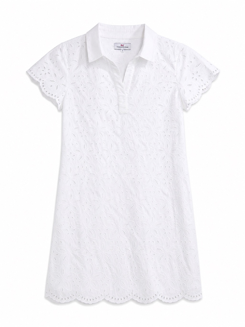 Vineyard Vines White Eyelet Collared Midi Dress NEW WITH TAGS